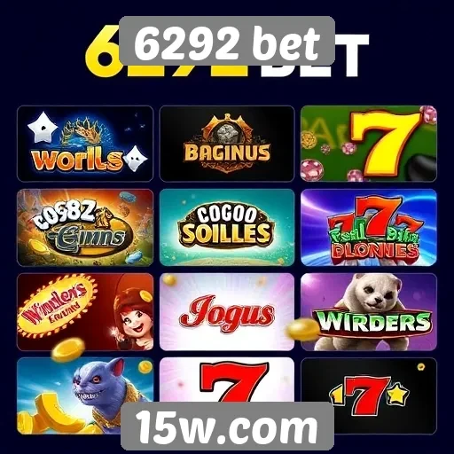 Variedade de jogos disponíveis na plataforma 6292 bet